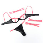 SUBBLIME - 955304 COMPLETO REGGISENO CON COLLANA E DETTAGLI GAMBA ROSA FLUO L/XL - immagine 7