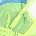 SUBBLIME - 955328 COMPLETO REGGISENO CON PIZZO E LINEE GIARRETRICI VERDE E BLU L/XL - immagine 8