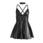SUBBLIME - 955373 ABITO CON SPALLINE IN PELLE NERA S/M - immagine 6
