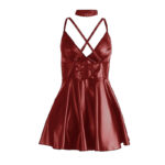 SUBBLIME - 955397 ABITO CON SPALLINE IN PELLE BORDEAUX S/M - immagine 6