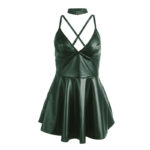 SUBBLIME - 955434 ABITO CON SPALLINE IN PELLE VERDE S/M - immagine 5