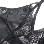 SUBBLIME - 957520 VESTIDO DE CUERO CON ENCAJE FLORAL NEGRO S/M - immagine 5