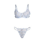 SUBBLIME - 957629 CONJUNTO SUJETADOR Y PANTIES CON BORDADOS DE FLORES CELESTE S/M - immagine 5