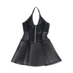 SUBBLIME - 957704 VESTIDO DE CUERO CON CREMALLERA Y ENCAJE NEGRO S/M - immagine 5