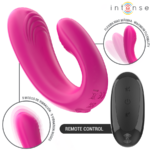 INTENSE - JANET DUAL STIMOLATORE E VIBRATORE A FORMA DI U CON TELECOMANDO ROSA - immagine 2