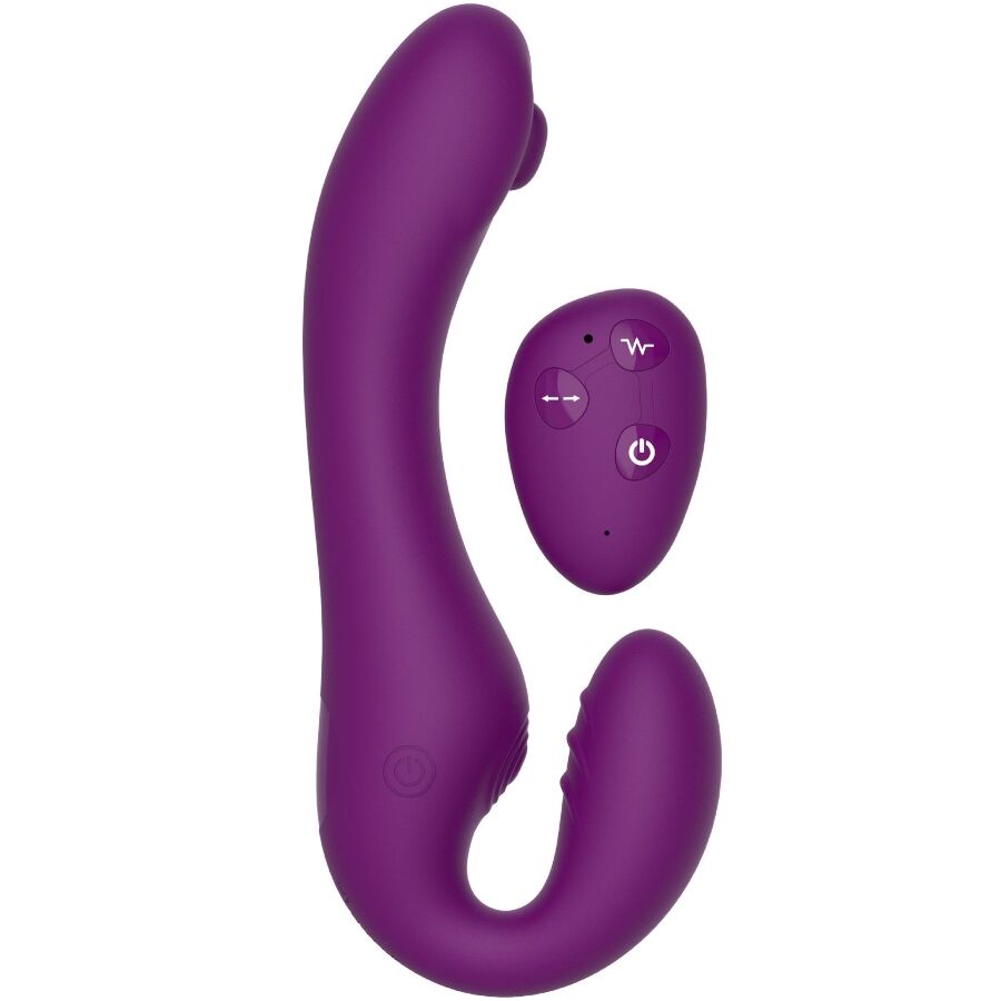 img_206537_105e52a0cb7b447bd0f5f9eb976d7d57_1.jpg XOCOON - VIBRATORE 2 IN 1 STRAPLESS STRAP-ON CON TELECOMANDO VIOLA - immagine 1