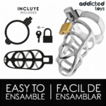 ADDICTED TOYS LOCKED - GABBIA PER PENE IN METALLO CON BLOCCAGGIO ARGENTO TAGLIA S - immagine 4