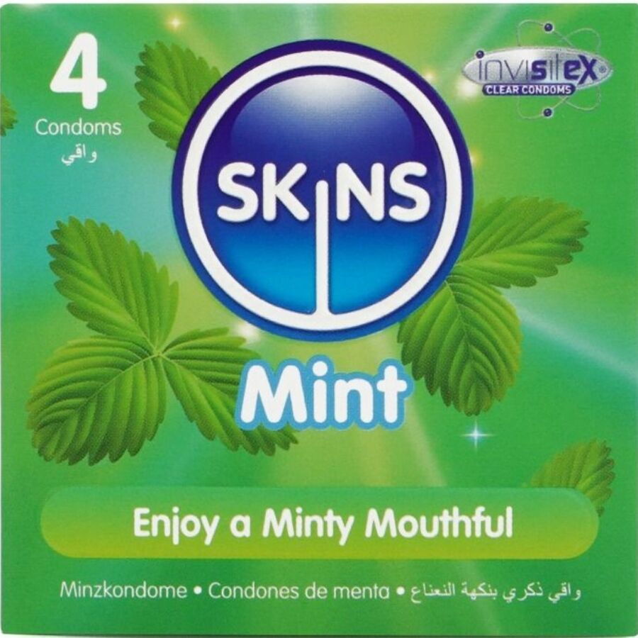 img_213364_871a0028f512ffa4baa2d13071540d01_1.jpg SKINS - PRESERVATIVI PREMIUM ALLA MENTA CONFEZIONE DA 4 - immagine 1