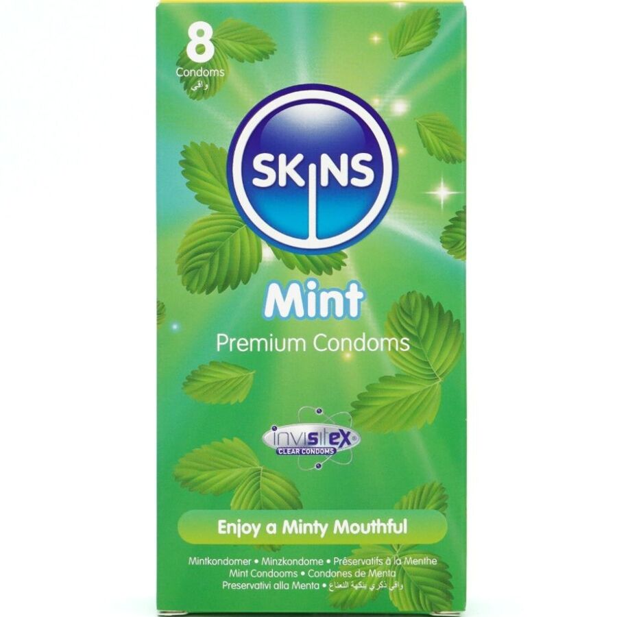 img_213437_10af50446b93ebf7c2660e675d0df0de_1.jpg SKINS - PRESERVATIVI PREMIUM ALLA MENTA CONFEZIONE DA 8 - immagine 1