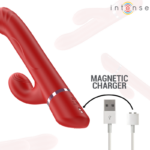 INTENSE - LELE VIBRATORE MULTIFUNZIONE ROTANTE E OSCILLANTE E STIMOLANTE ROSSO - immagine 7