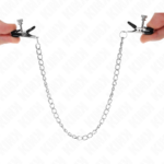 KINK - MORSETTI PER CAPEZZOLI A CATENA PIATTA ARGENTO 34 CM - immagine 5