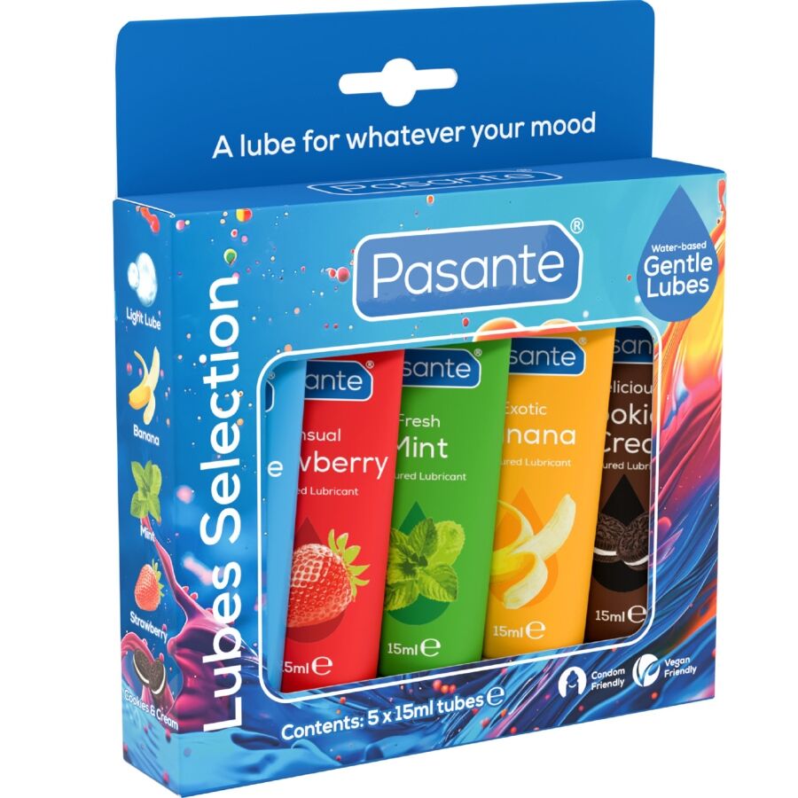 img_216104_7e58e960a9438cd9b6cfbe842f6d017d_1.jpg PASANTE - CONFEZIONE LUBRIFICANTI AROMI ASSORTITI 5 UNIT? X 15 ML - immagine 1