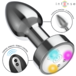 INTENSE - PLUG ANALE VIBRANTE IN METALLO CON LUCI LED E TELECOMANDO - TAGLIA M - immagine 2