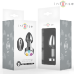 INTENSE - PLUG ANALE VIBRANTE IN METALLO CON LUCI LED E TELECOMANDO - TAGLIA M - immagine 3